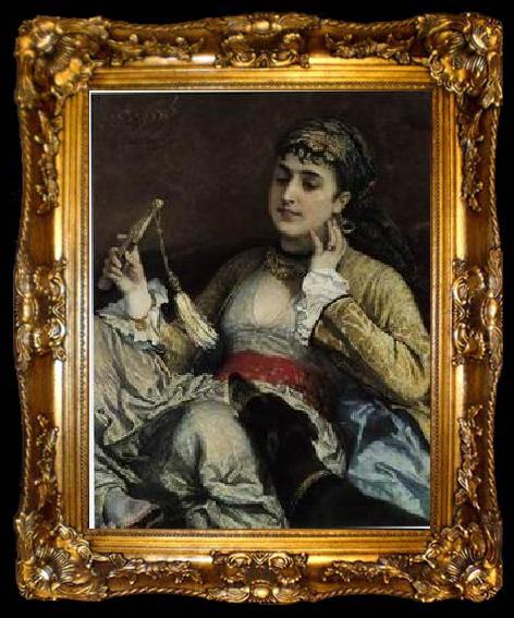framed  unknow artist Arab or Arabic people and life. Orientalism oil paintings  231, ta009-2